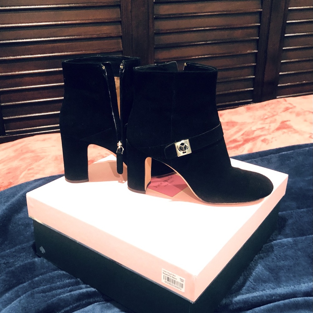 Kate Spade Heel Velvet Suede Black Boots / Booties 36B